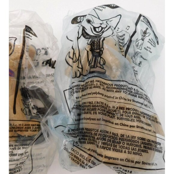 3 SEALED Vintage Taco Bell Chihuahua Plush Dog Plush New Years Wanted Chalupa - Picture 4 of 6